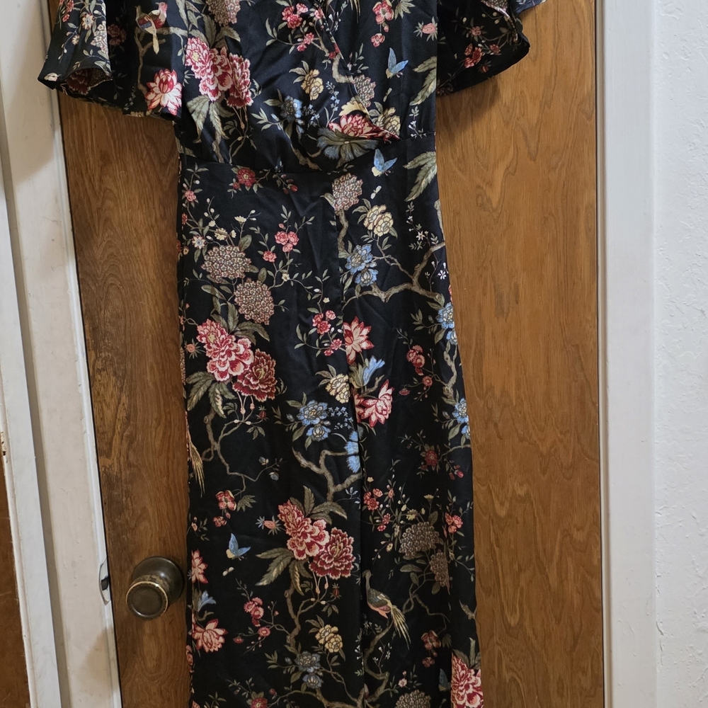 H&M Black Floral Jumpsuit
